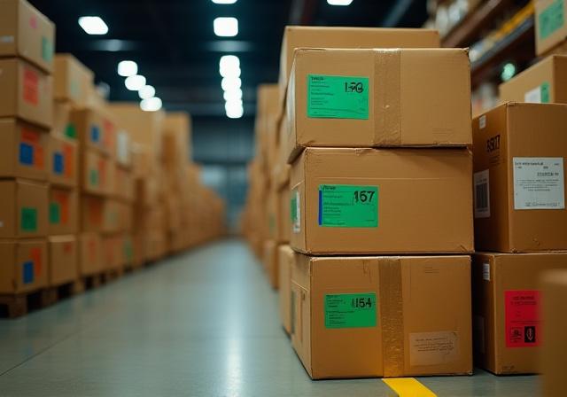 Comparison between chaotic unorganized warehouse and color-coded efficiency.