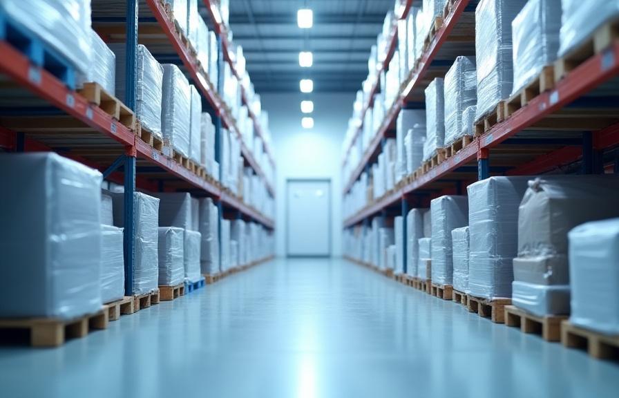 Interior view of climate controlled racking system