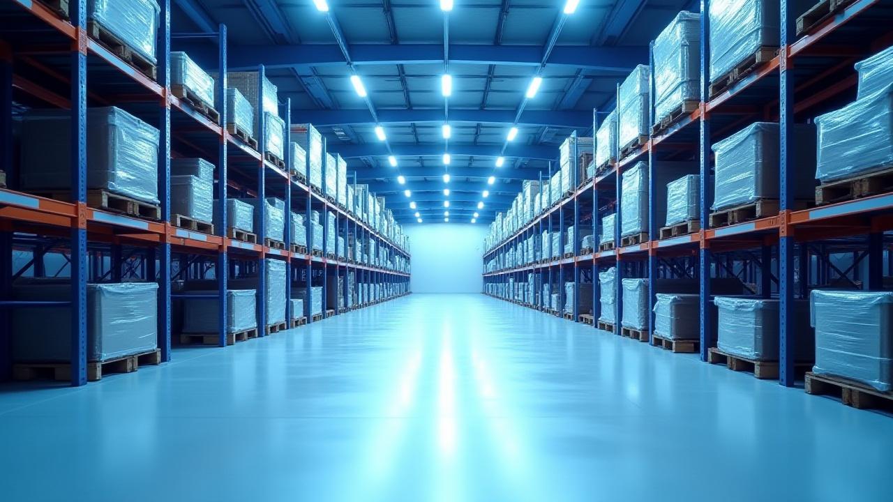 Modern, organized warehouse facility with professional pallet racking